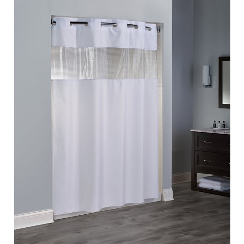 Hookless® The Major Shower Curtain with Bubble Window, Polyester, 71"x77", White